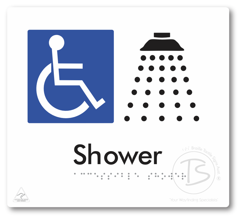 Accessible Shower - Braille Tactile Signs Aust.
