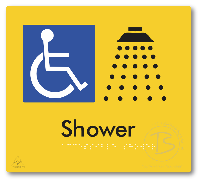 Accessible Shower - Braille Tactile Signs Aust.
