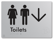 Toilets with Large Directional Arrow - Braille Tactile Signs Aust.