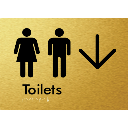 Toilets with Large Directional Arrow - Braille Tactile Signs Aust.