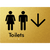 Toilets with Large Directional Arrow