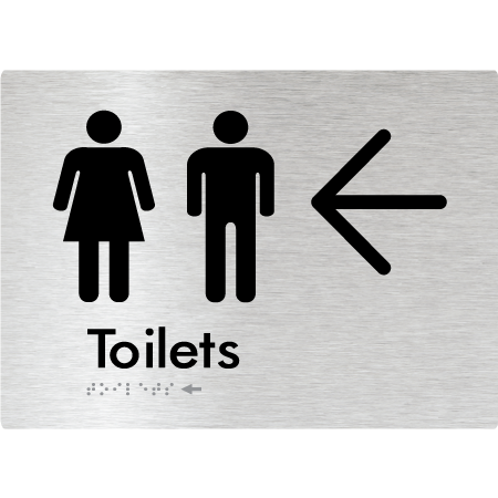 Toilets with Large Directional Arrow - Braille Tactile Signs Aust.