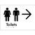 Toilets with Large Directional Arrow