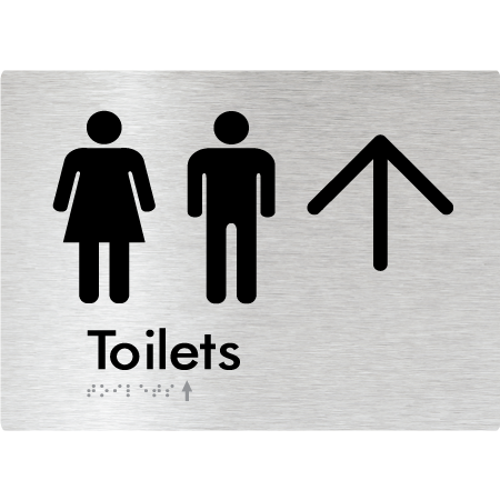 Toilets with Large Directional Arrow - Braille Tactile Signs Aust.
