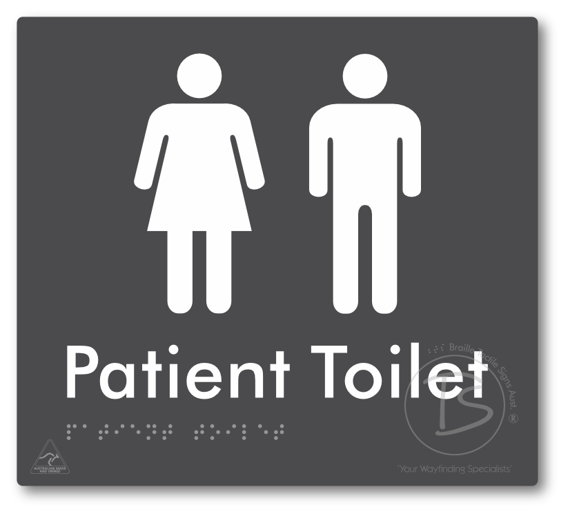 Patient Toilet - Braille Tactile Signs Aust.