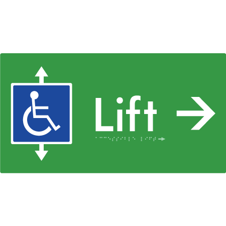 Accessible Lift with Arrow
