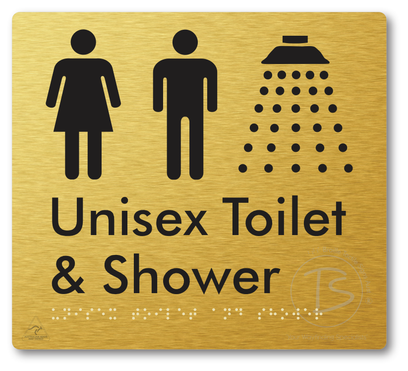 Unisex Toilet & Shower - Braille Tactile Signs Aust.