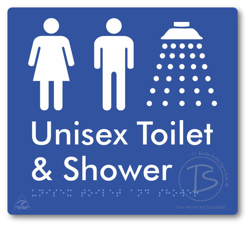 Unisex Toilet & Shower - Braille Tactile Signs Aust.