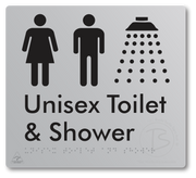 Unisex Toilet & Shower - Braille Tactile Signs Aust.