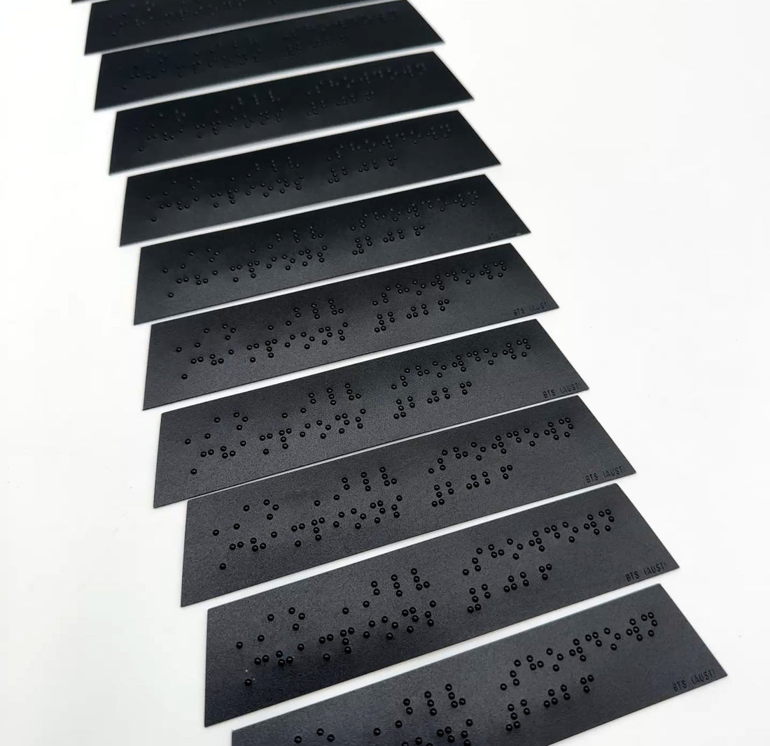 Multiple black braille strips.