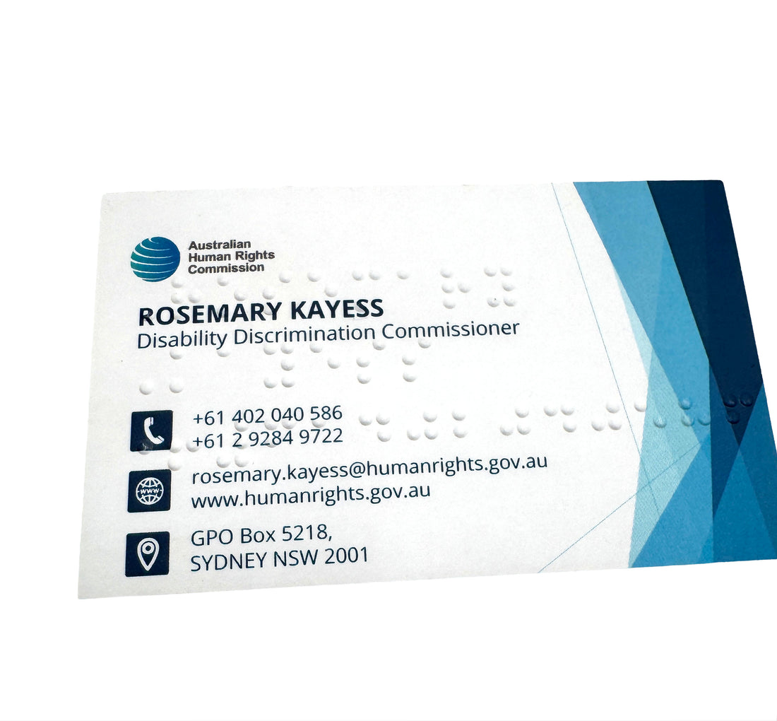 Example of braille business card.