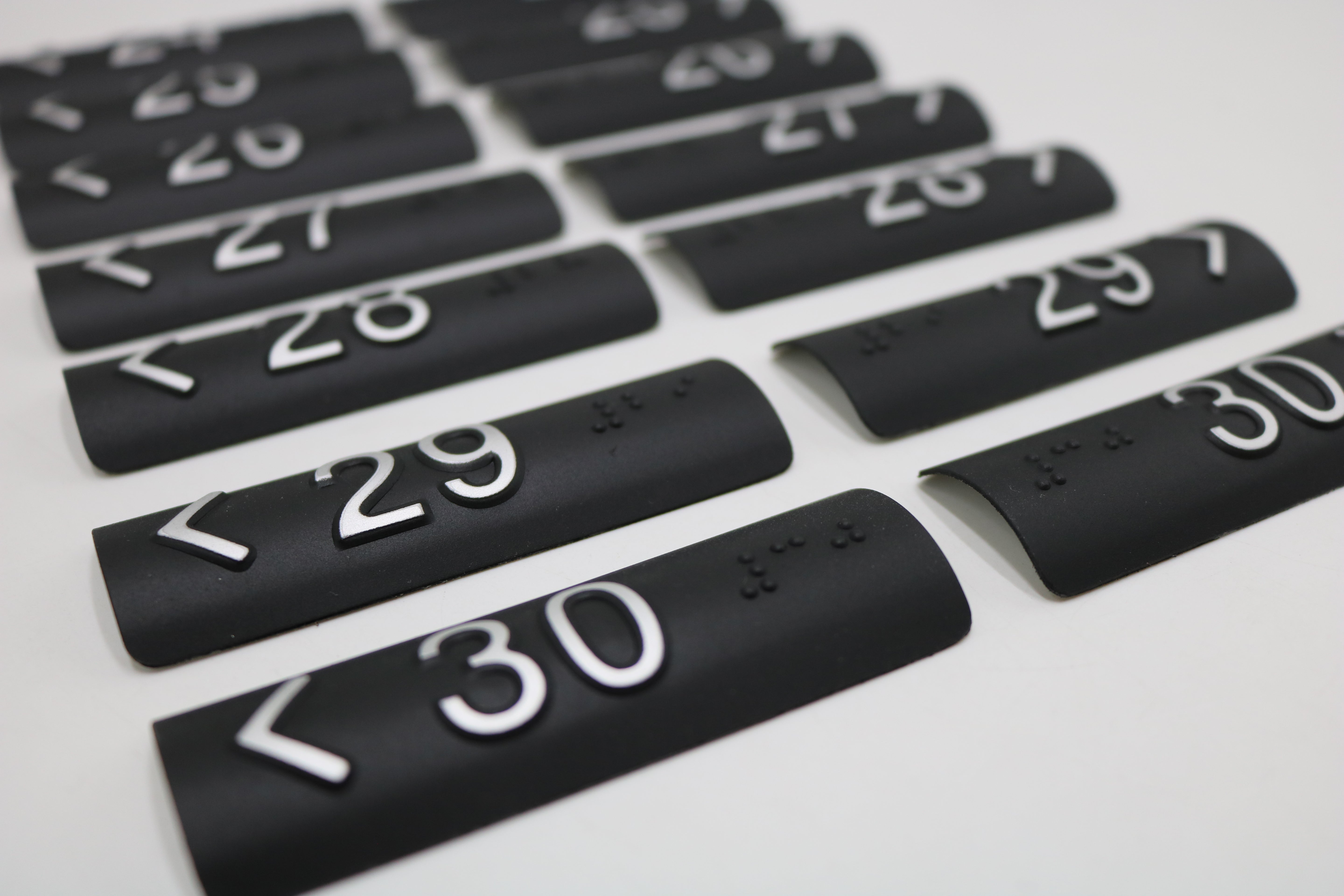 Black Braille Tactile Handrail Indicators 