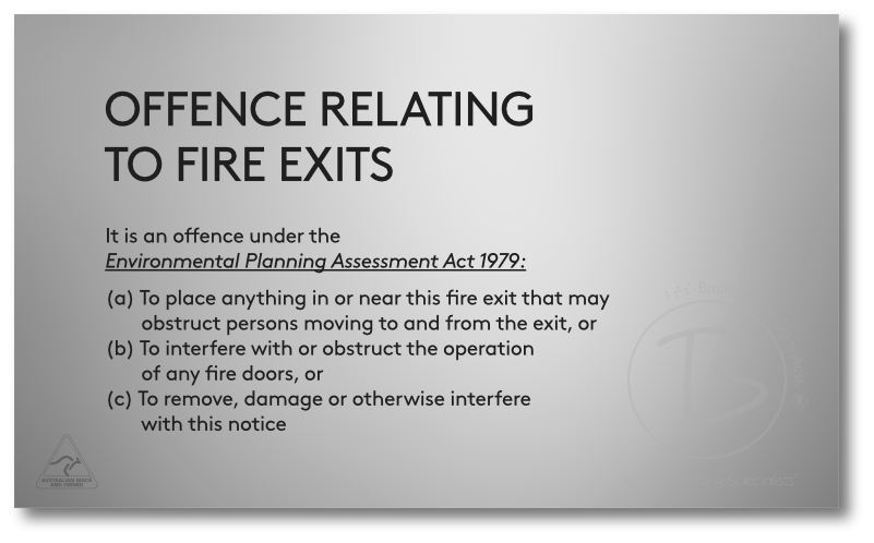 OFFENCES RELATING TO FIRE EXITS