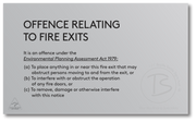 OFFENCES RELATING TO FIRE EXITS