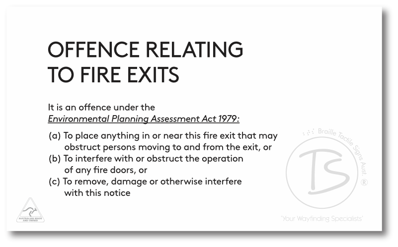 OFFENCES RELATING TO FIRE EXITS