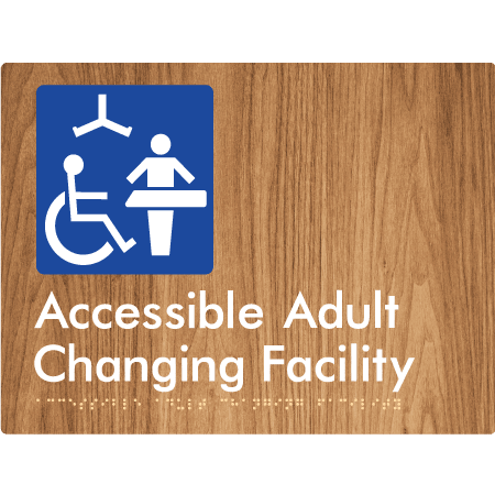 Braille Sign Accessible Adult Changing Facility - Braille Tactile Signs Aust. - BTS393-wdg ***Compliance Note this sign is no longer compliant with AS, please view BTS449 for the updated version*** - Custom Signs - Fast Shipping - High Quality - Australian Made &amp; Owned