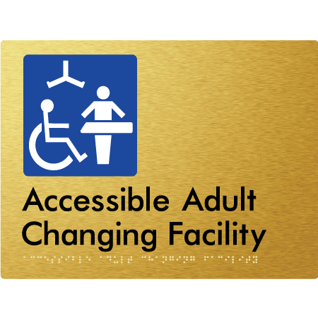 Braille Sign Accessible Adult Changing Facility - Braille Tactile Signs Aust. - BTS393-aliG ***Compliance Note this sign is no longer compliant with AS, please view BTS449 for the updated version*** - Custom Signs - Fast Shipping - High Quality - Australian Made &amp; Owned