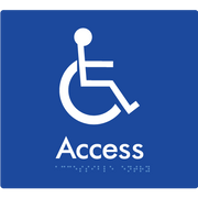 Braille Sign Accessible Entry Access - Braille Tactile Signs Aust. - BTS37-blu - Custom Signs - Fast Shipping - High Quality - Australian Made &amp; Owned