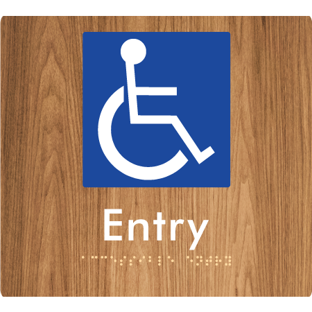 Braille Sign Accessible Entry - Braille Tactile Signs Aust. - BTS287-wdg - Custom Signs - Fast Shipping - High Quality - Australian Made &amp; Owned