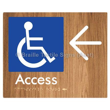 Braille Sign Accessible Entry w/ Large Arrow: - Braille Tactile Signs Aust. - BTS37->L-blu - Custom Signs - Fast Shipping - High Quality - Australian Made &amp; Owned