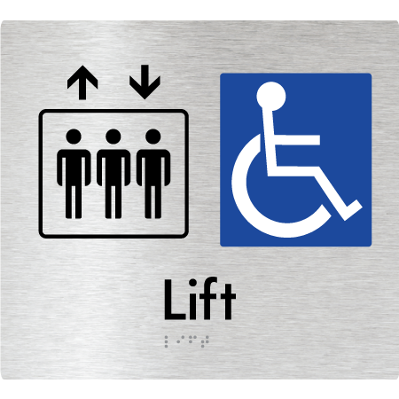 Braille Sign Accessible Lift - Braille Tactile Signs Aust. - BTS237-aliB - Custom Signs - Fast Shipping - High Quality - Australian Made &amp; Owned