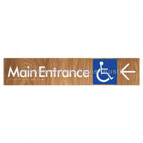 Braille Sign Accessible Main Entrance w/ Large Arrow - Braille Tactile Signs (Aust) - BTS263->L-wdg - Fully Custom Signs - Fast Shipping - High Quality - Australian Made &amp; Owned