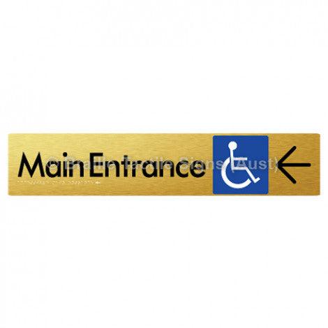 Braille Sign Accessible Main Entrance w/ Large Arrow - Braille Tactile Signs (Aust) - BTS263->L-aliG - Fully Custom Signs - Fast Shipping - High Quality - Australian Made &amp; Owned