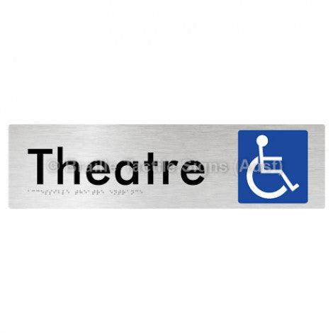 Braille Sign Accessible Theatre Entrance - Braille Tactile Signs (Aust) - BTS159-aliB - Fully Custom Signs - Fast Shipping - High Quality - Australian Made &amp; Owned