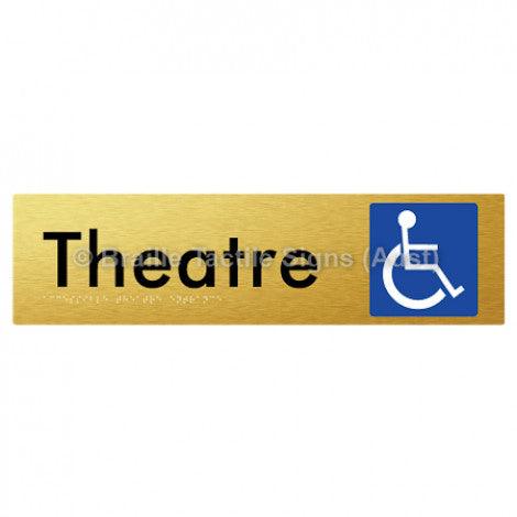 Braille Sign Accessible Theatre Entrance - Braille Tactile Signs (Aust) - BTS159-aliG - Fully Custom Signs - Fast Shipping - High Quality - Australian Made &amp; Owned