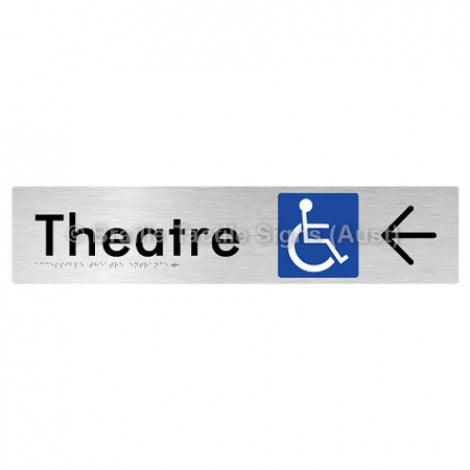 Braille Sign Accessible Theatre Entrance w/ Large Arrow - Braille Tactile Signs (Aust) - BTS159->L-aliB - Fully Custom Signs - Fast Shipping - High Quality - Australian Made &amp; Owned