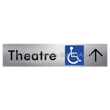 Braille Sign Accessible Theatre Entrance w/ Large Arrow - Braille Tactile Signs (Aust) - BTS159->U-aliS - Fully Custom Signs - Fast Shipping - High Quality - Australian Made &amp; Owned