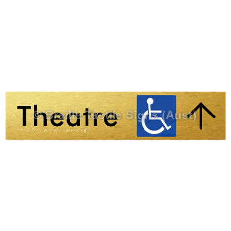Braille Sign Accessible Theatre Entrance w/ Large Arrow - Braille Tactile Signs (Aust) - BTS159->U-aliG - Fully Custom Signs - Fast Shipping - High Quality - Australian Made &amp; Owned