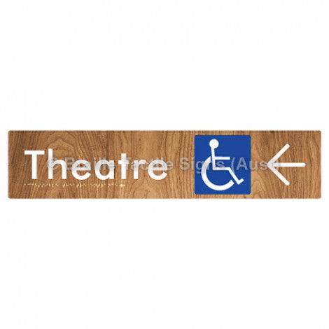 Braille Sign Accessible Theatre Entrance w/ Large Arrow - Braille Tactile Signs (Aust) - BTS159->L-wdg - Fully Custom Signs - Fast Shipping - High Quality - Australian Made &amp; Owned
