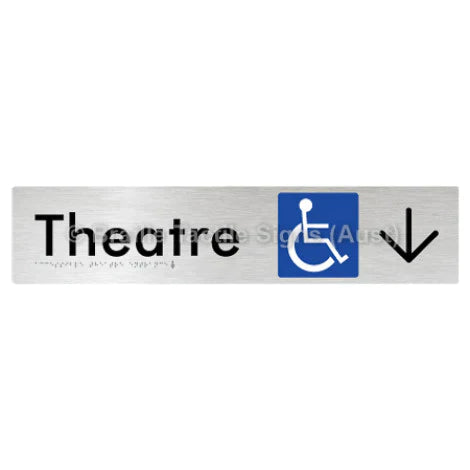 Braille Sign Accessible Theatre Entrance w/ Large Arrow - Braille Tactile Signs (Aust) - BTS159->D-aliB - Fully Custom Signs - Fast Shipping - High Quality - Australian Made &amp; Owned