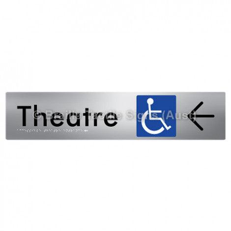 Braille Sign Accessible Theatre Entrance w/ Large Arrow - Braille Tactile Signs (Aust) - BTS159->L-aliS - Fully Custom Signs - Fast Shipping - High Quality - Australian Made &amp; Owned