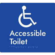 Braille Sign Accessible Toilet - Braille Tactile Signs Aust. - BTS439-blu - Custom Signs - Fast Shipping - High Quality - Australian Made &amp; Owned