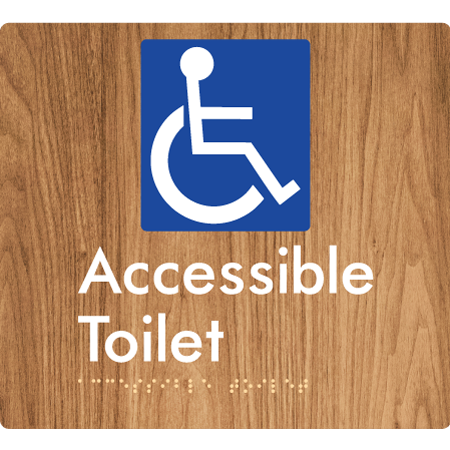 Braille Sign Accessible Toilet - Braille Tactile Signs Aust. - BTS439-wdg - Custom Signs - Fast Shipping - High Quality - Australian Made &amp; Owned