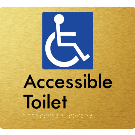 Braille Sign Accessible Toilet - Braille Tactile Signs Aust. - BTS439-aliG - Custom Signs - Fast Shipping - High Quality - Australian Made &amp; Owned