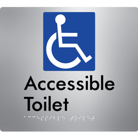 Braille Sign Accessible Toilet - Braille Tactile Signs Aust. - BTS439-aliS - Custom Signs - Fast Shipping - High Quality - Australian Made &amp; Owned