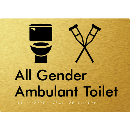 Braille Sign All Gender Ambulant Toilet - Braille Tactile Signs Aust. - BTS378n-aliG - Custom Signs - Fast Shipping - High Quality - Australian Made &amp; Owned