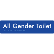 Braille Sign All Gender Toilet - Braille Tactile Signs Aust. - BTS383-blu - Custom Signs - Fast Shipping - High Quality - Australian Made &amp; Owned