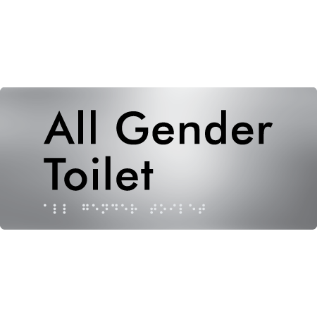 Braille Sign All Gender Toilet - Braille Tactile Signs Aust. - BTS382-aliS - Custom Signs - Fast Shipping - High Quality - Australian Made &amp; Owned