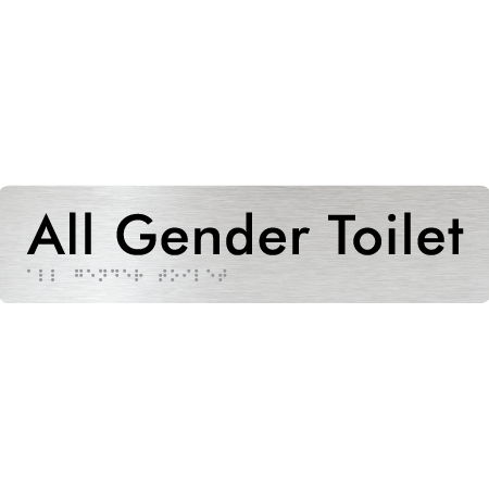 Braille Sign All Gender Toilet - Braille Tactile Signs Aust. - BTS383-aliB - Custom Signs - Fast Shipping - High Quality - Australian Made &amp; Owned
