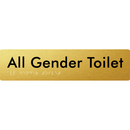 Braille Sign All Gender Toilet - Braille Tactile Signs Aust. - BTS383-aliG - Custom Signs - Fast Shipping - High Quality - Australian Made &amp; Owned