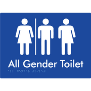 Braille Sign All Gender Toilet with Air Lock - Braille Tactile Signs Aust. - BTS357-AL-blu - Custom Signs - Fast Shipping - High Quality - Australian Made &amp; Owned