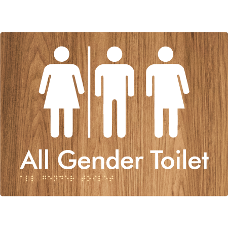 Braille Sign All Gender Toilet with Air Lock - Braille Tactile Signs Aust. - BTS357-AL-wdg - Custom Signs - Fast Shipping - High Quality - Australian Made &amp; Owned