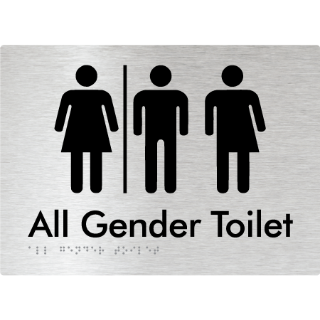 Braille Sign All Gender Toilet with Air Lock - Braille Tactile Signs Aust. - BTS357-AL-aliB - Custom Signs - Fast Shipping - High Quality - Australian Made &amp; Owned