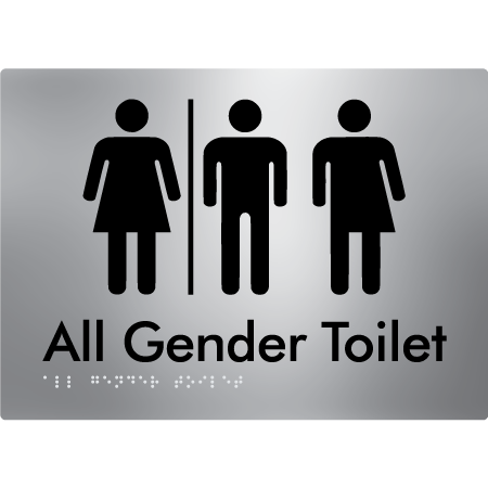 Braille Sign All Gender Toilet with Air Lock - Braille Tactile Signs Aust. - BTS357-AL-aliS - Custom Signs - Fast Shipping - High Quality - Australian Made &amp; Owned