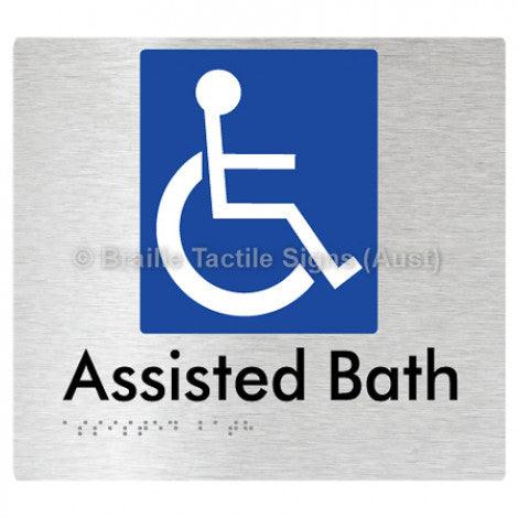 Braille Sign Assisted Bath - Braille Tactile Signs (Aust) - BTS152-aliB - Fully Custom Signs - Fast Shipping - High Quality - Australian Made &amp; Owned