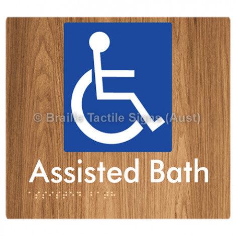 Braille Sign Assisted Bath - Braille Tactile Signs (Aust) - BTS152-wdg - Fully Custom Signs - Fast Shipping - High Quality - Australian Made &amp; Owned